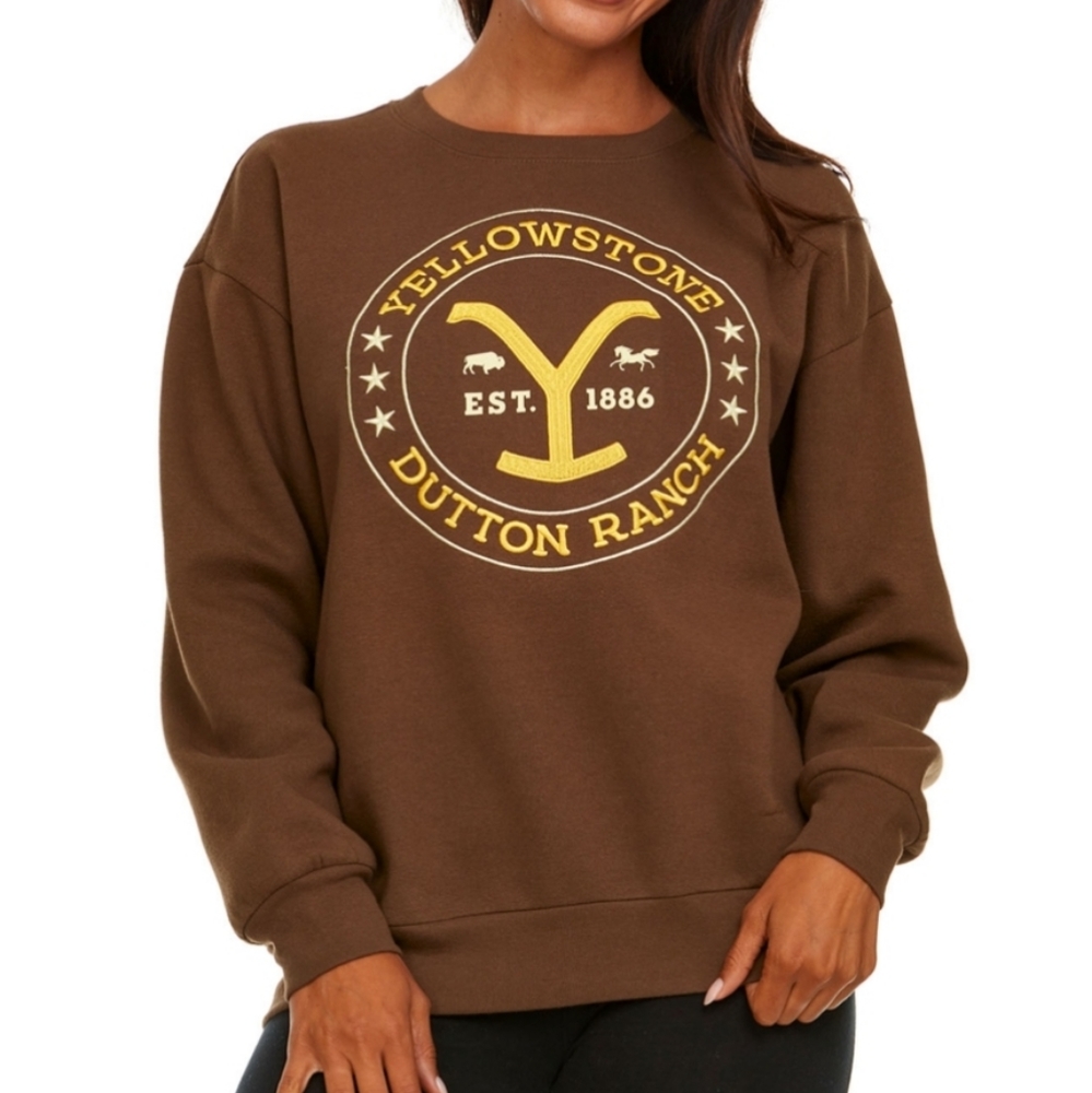 Yellow stone sweatshirt xs extra small brown